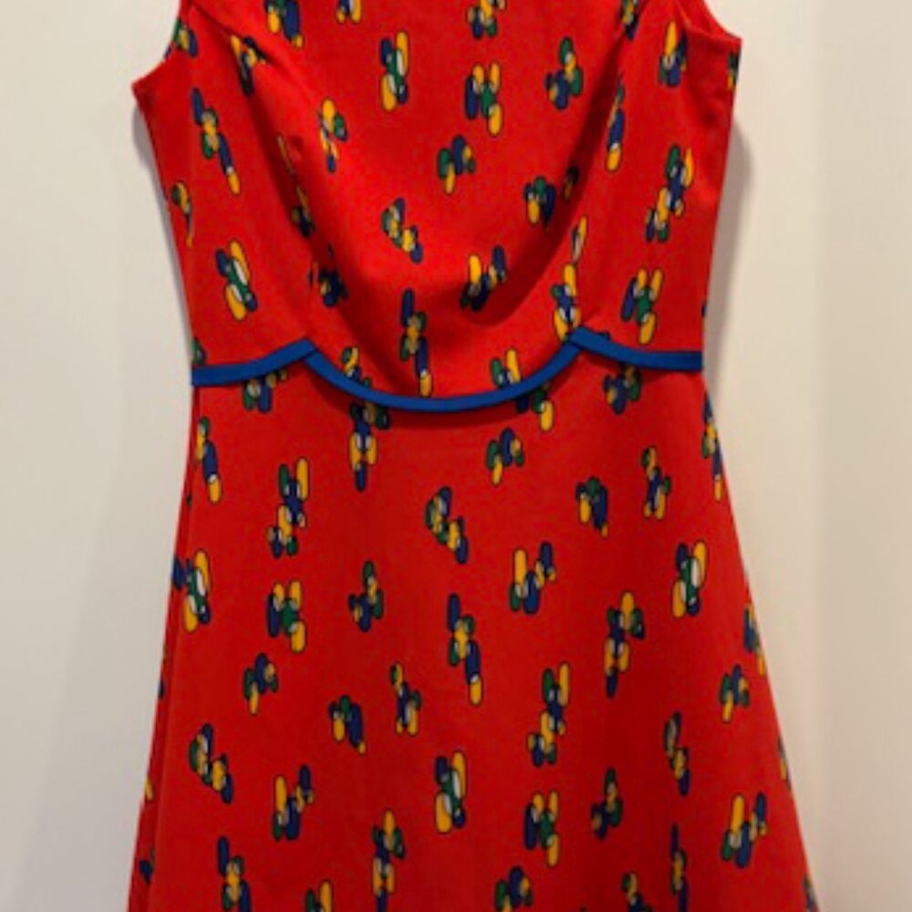 Vintage 60s/70s-Inspired Red Mod Dress – Fits Like Medium